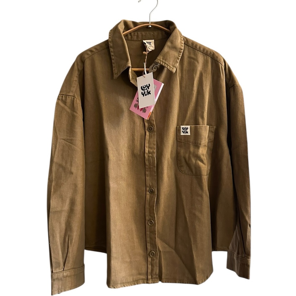 Lucy & Yak Olive Green Oversized Casual Button Down Shirt / Light Jacket